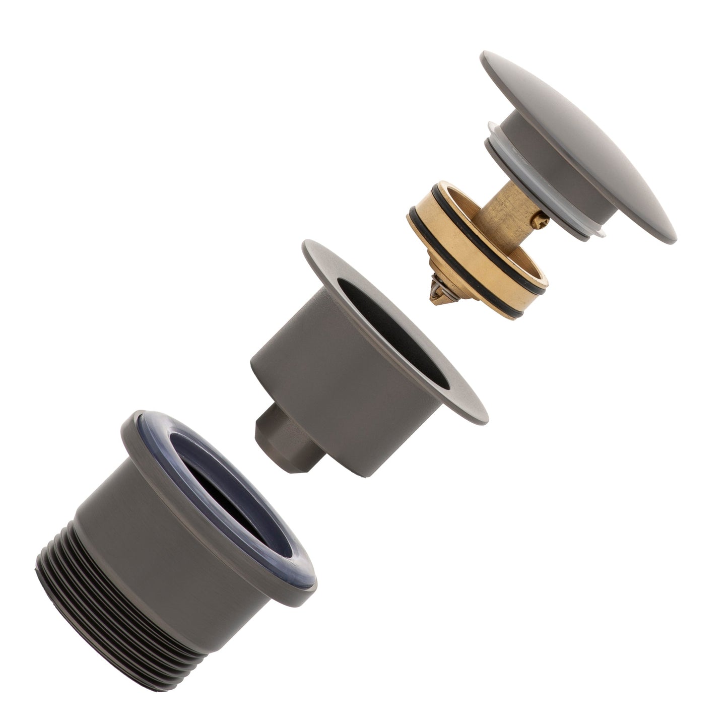 Dome Pop Out Waste 40mm, Brushed Gunmetal