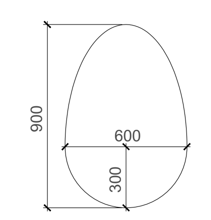 Egg 600mm x 900mm Frameless Mirror with Polished Edge