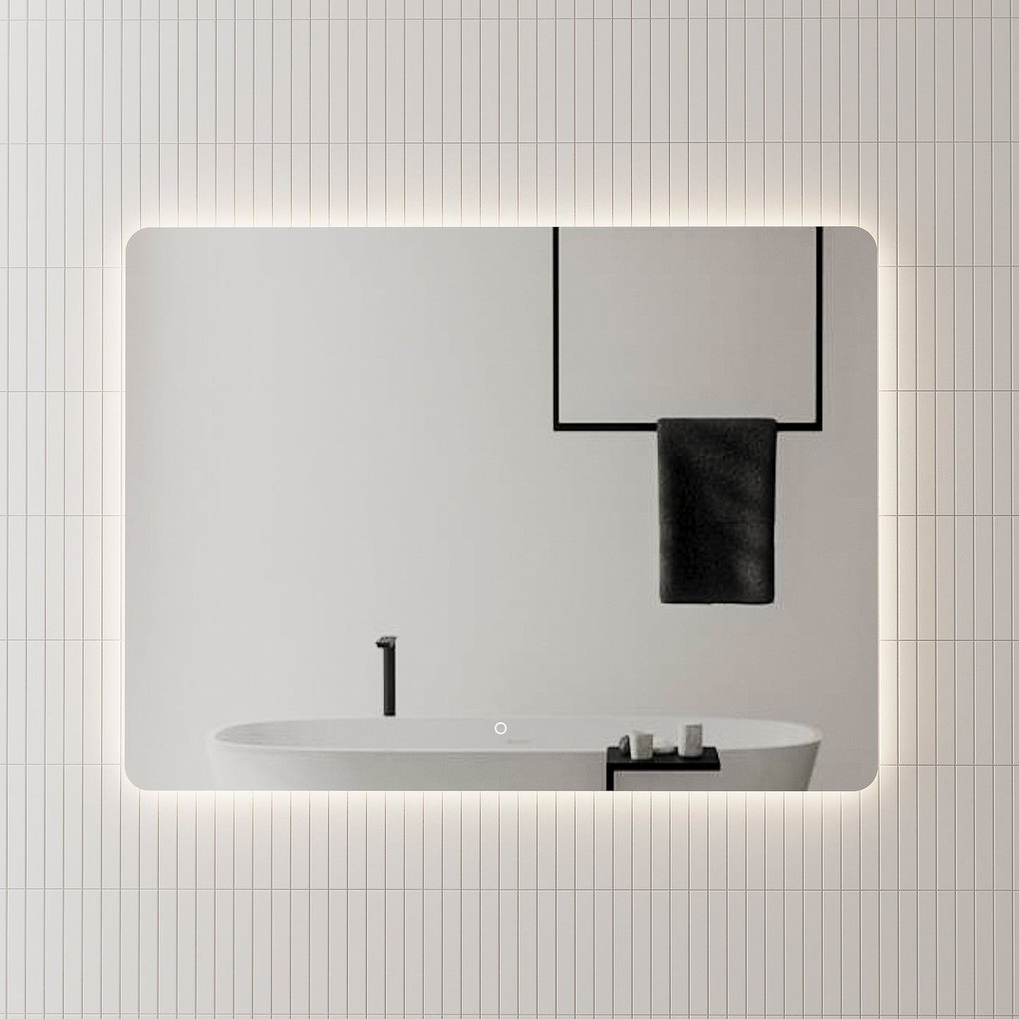 Retti Rectangular 1200mm x 900mm Backlit LED Mirror with Polished Edge and Demister
