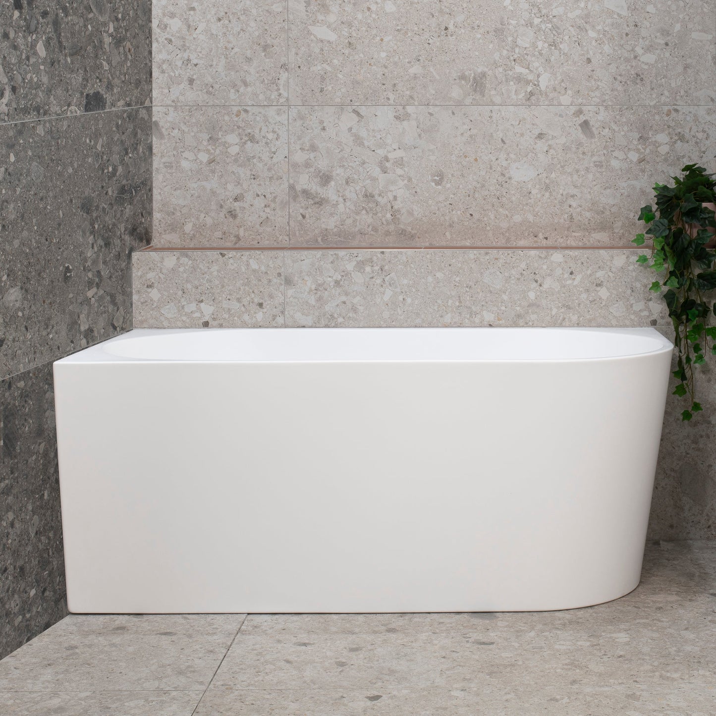 Avalon 1300mm Left Corner Freestanding Bath, Matte White