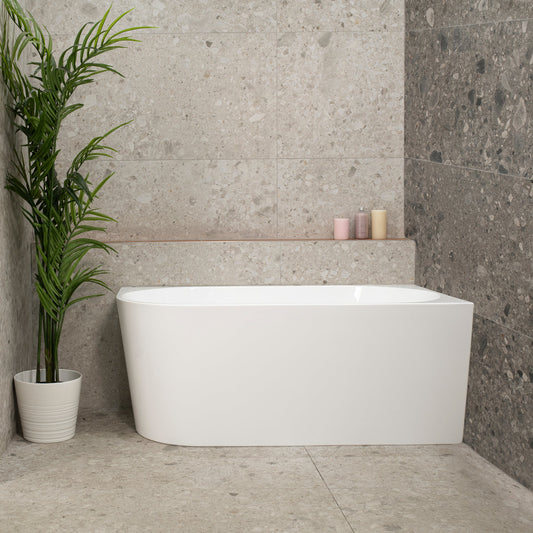 Avalon 1300mm Right Corner Freestanding Bath, Gloss White