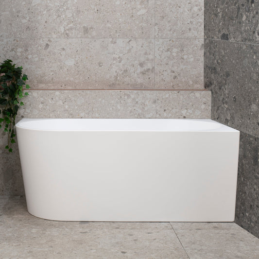 Avalon 1300mm Right Corner Freestanding Bath, Matte White