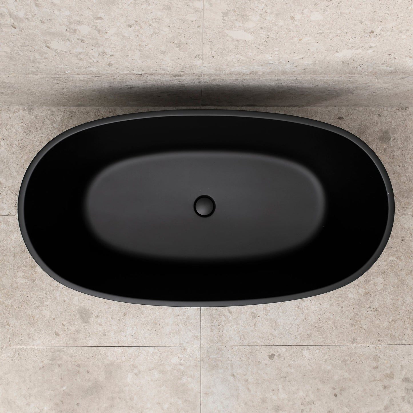 Byron Egg 1300mm Oval Freestanding Bath, Matte Black