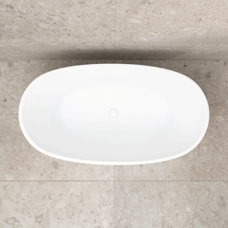 Byron Egg 1300mm Oval Freestanding Bath, Gloss White