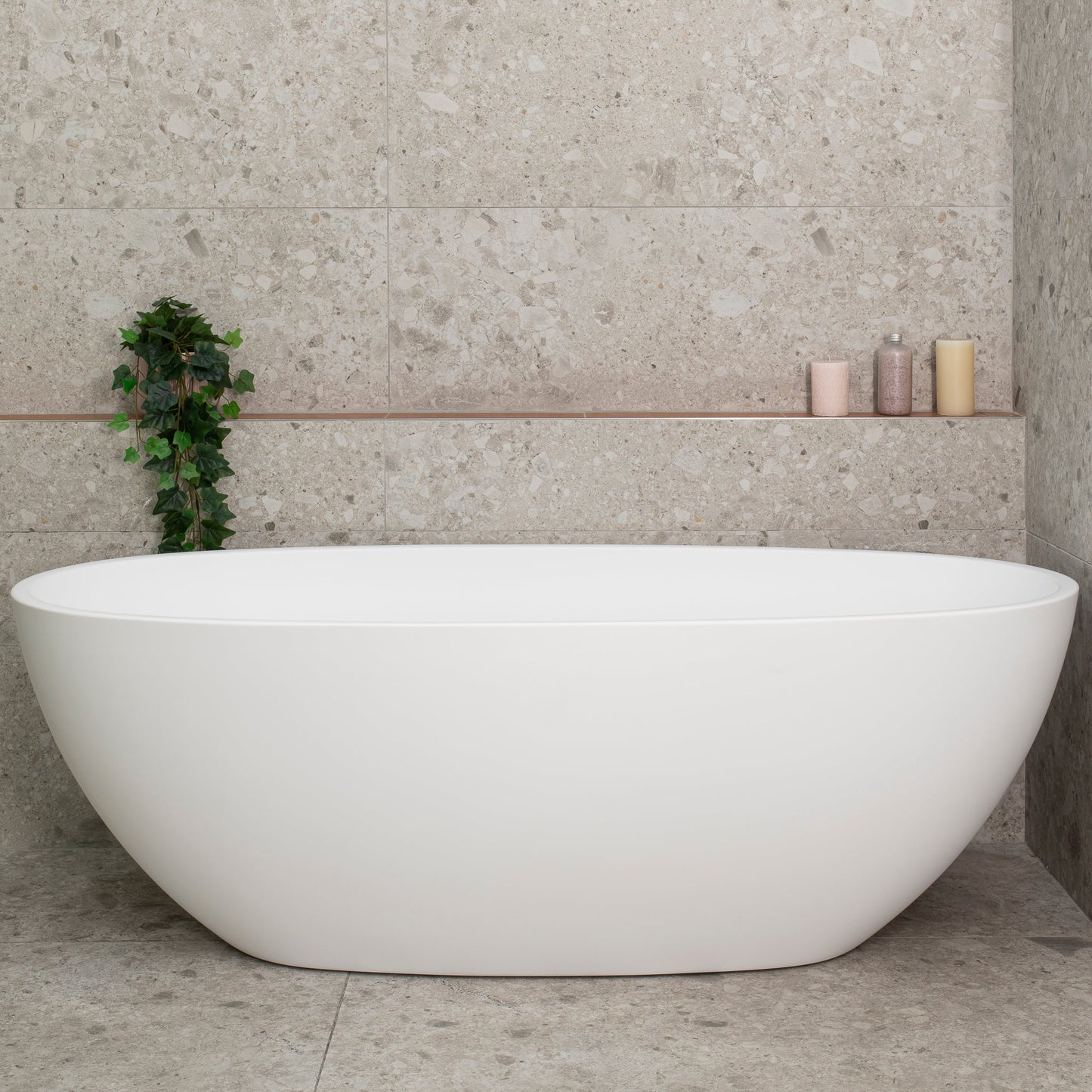 Byron Egg 1700mm Oval Freestanding Bath, Matte White