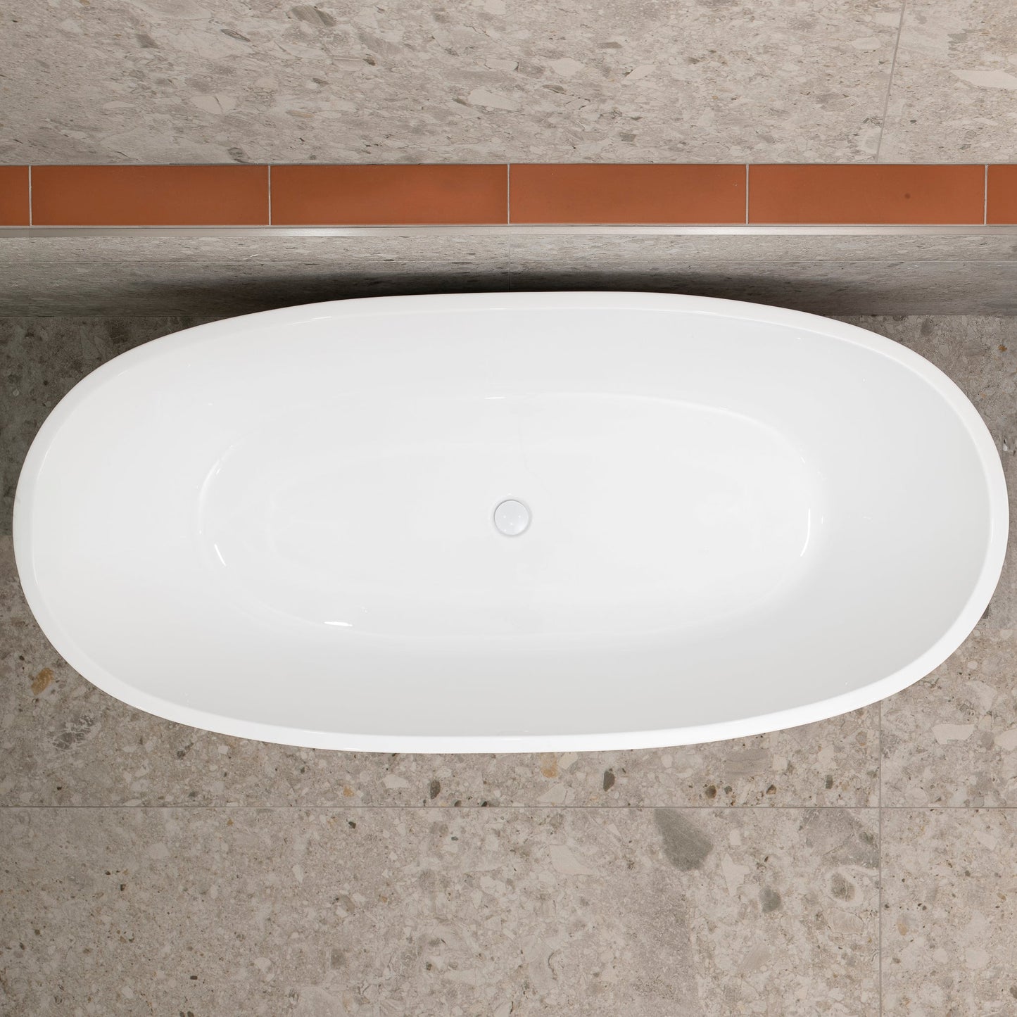 Byron Egg 1800mm Oval Freestanding Bath, Gloss White