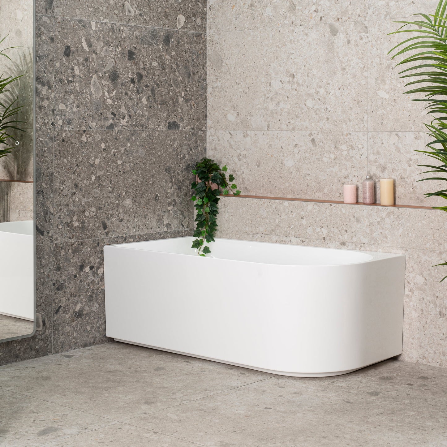 Arco 1500mm Freestanding Left Corner Bath, Gloss White