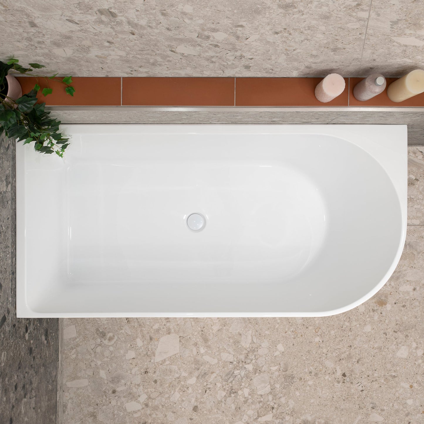 Arco 1500mm Freestanding Left Corner Bath, Gloss White