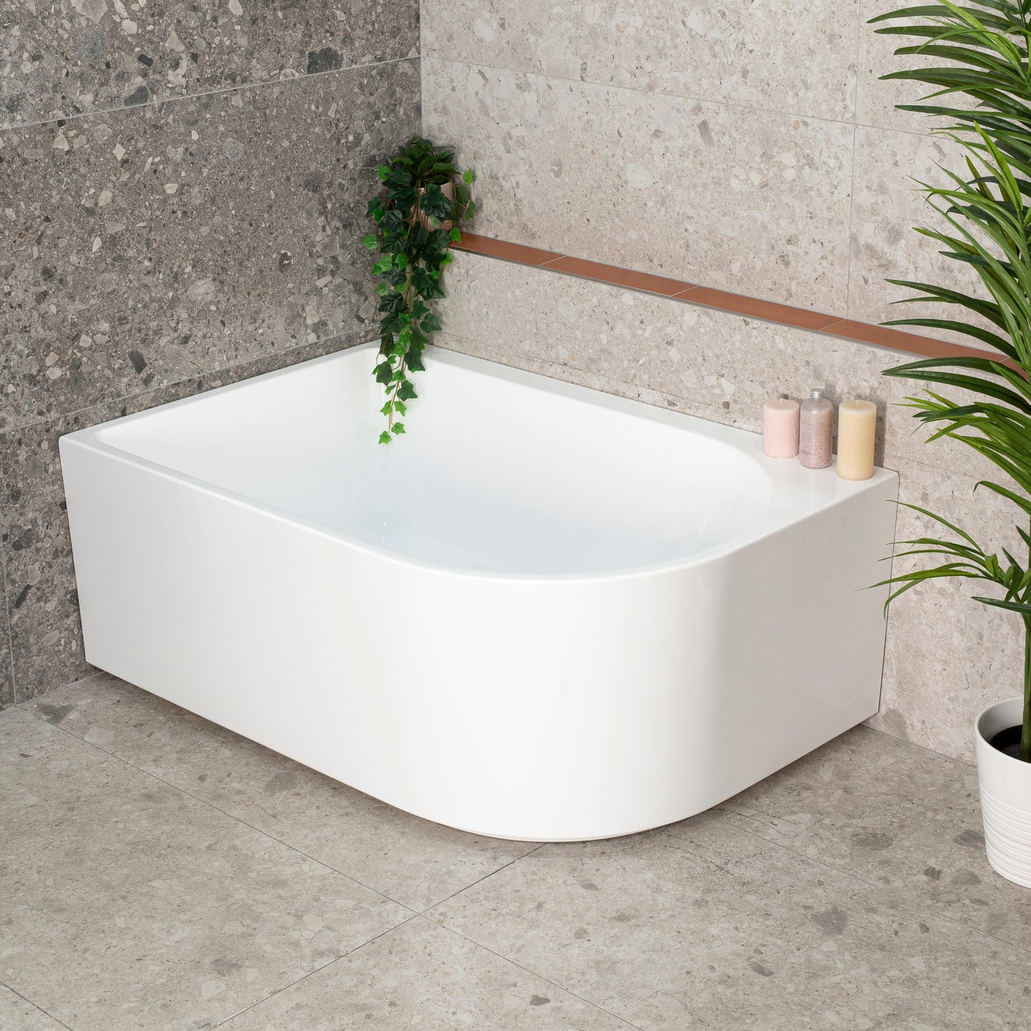 Arco Plus 1400mm Left Corner Bath, Gloss White