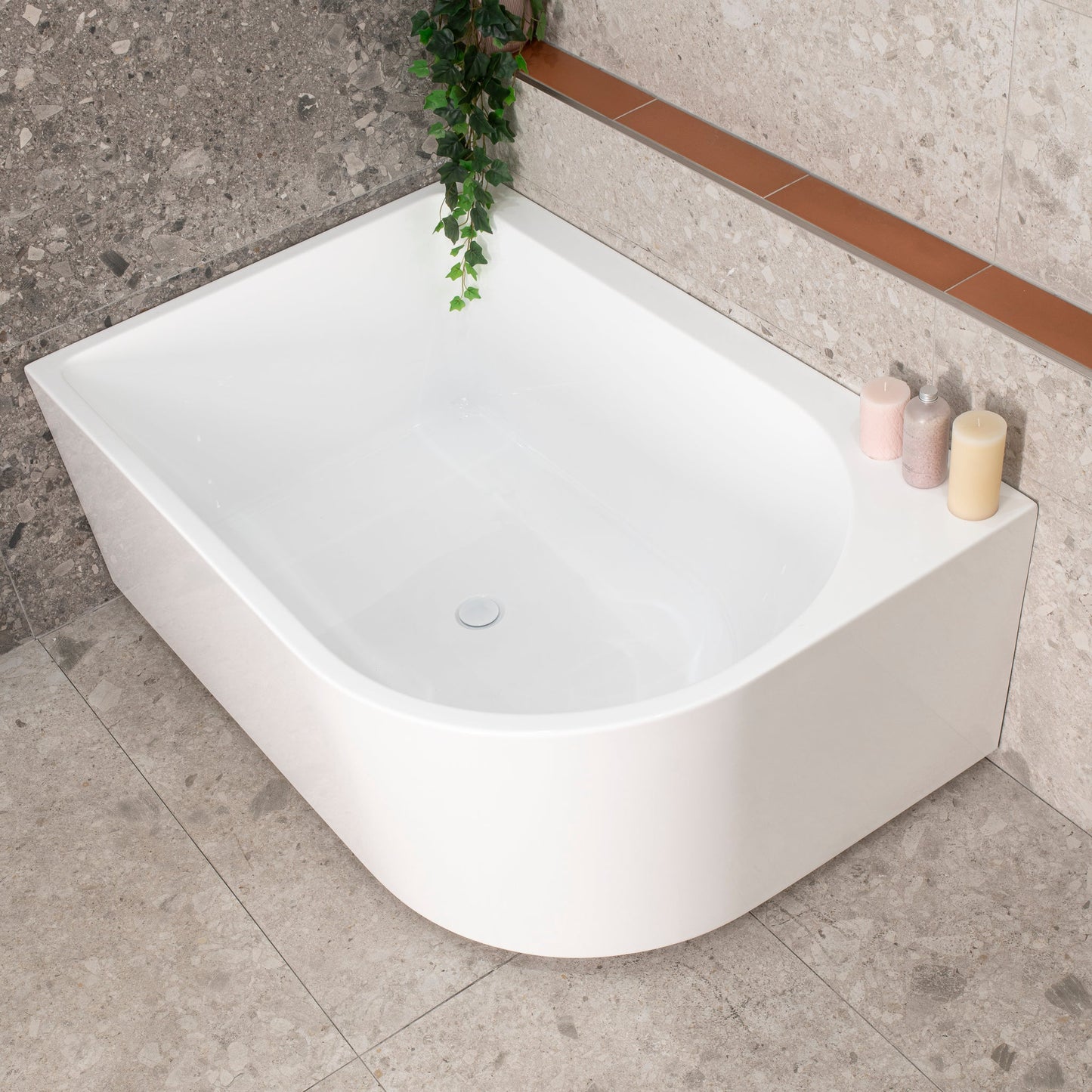 Arco Plus 1400mm Left Corner Bath, Gloss White