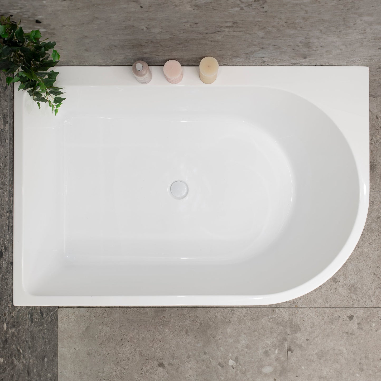 Arco Plus 1400mm Left Corner Bath, Gloss White