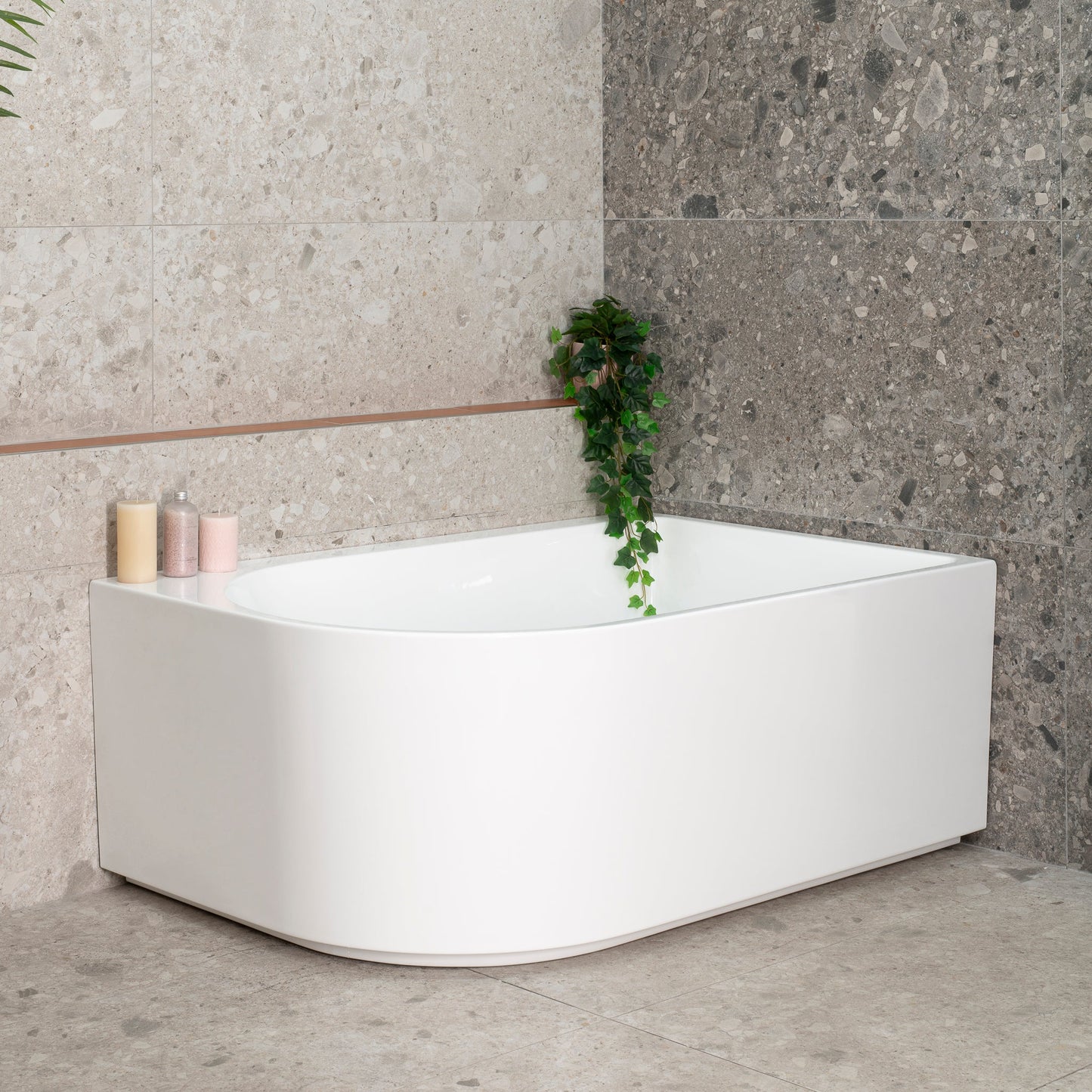 Arco Plus 1400mm Right Corner Bath, Gloss White