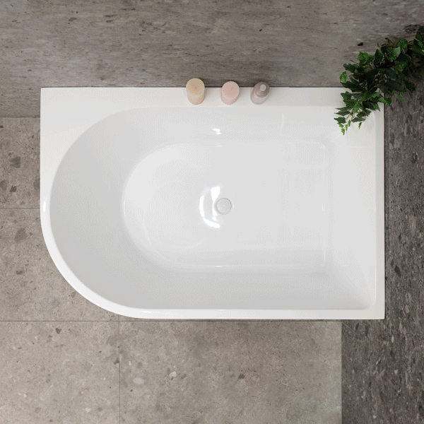 Arco Plus 1400mm Right Corner Bath, Gloss White