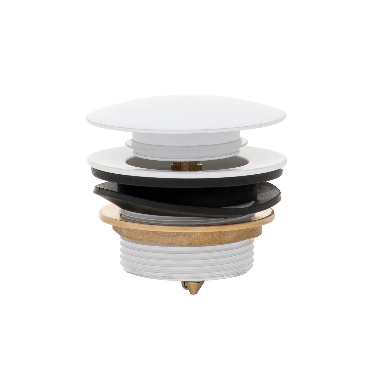 Dome Pop Short Bath Waste 40mm, with Pull-Out Basket, Matte White