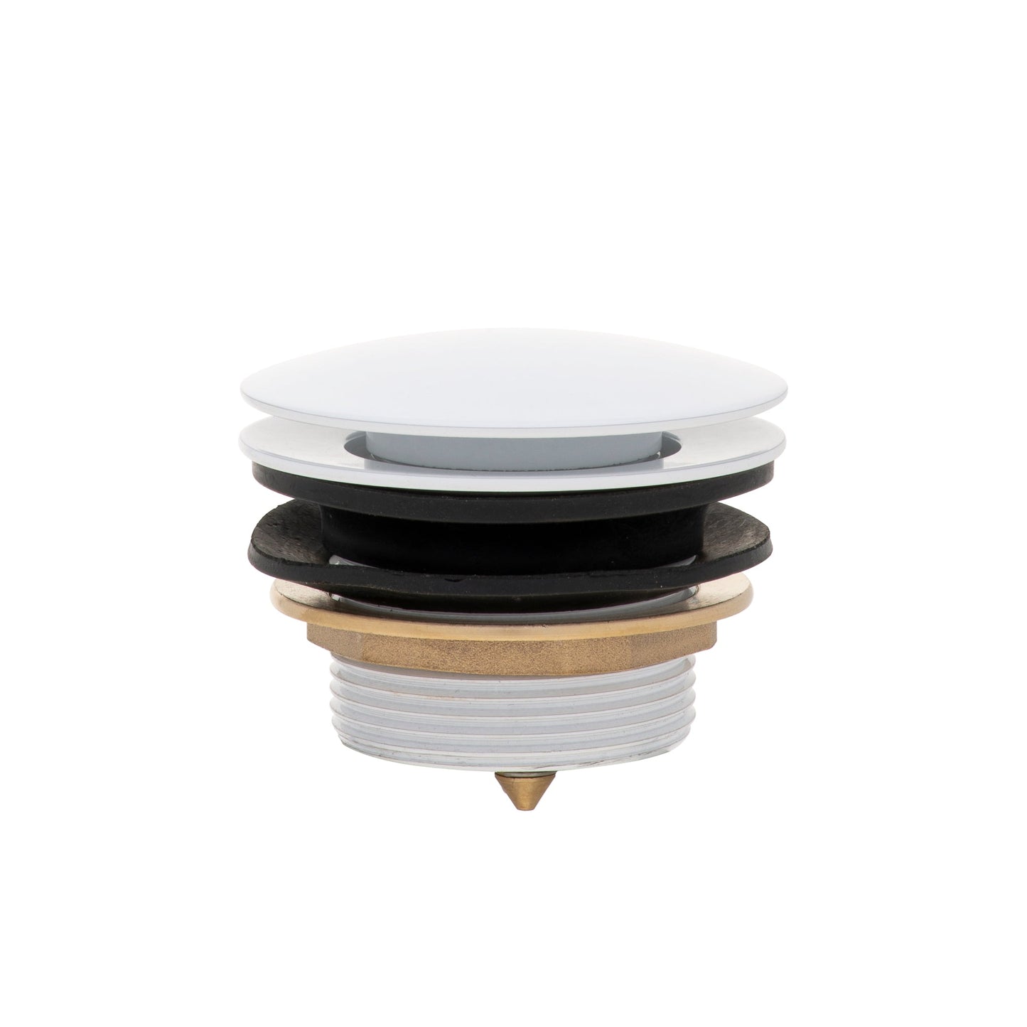 Dome Pop Short Bath Waste 40mm, with Pull-Out Basket, Gloss White