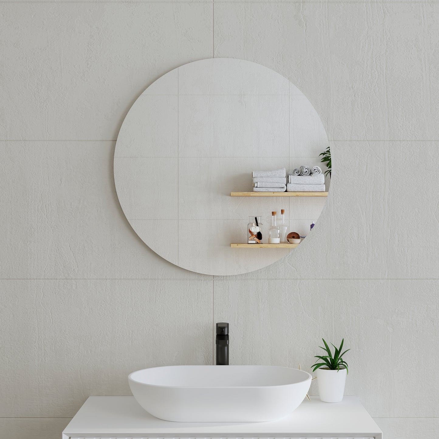 Circa Round 700mm Frameless Mirror with Polished Edge