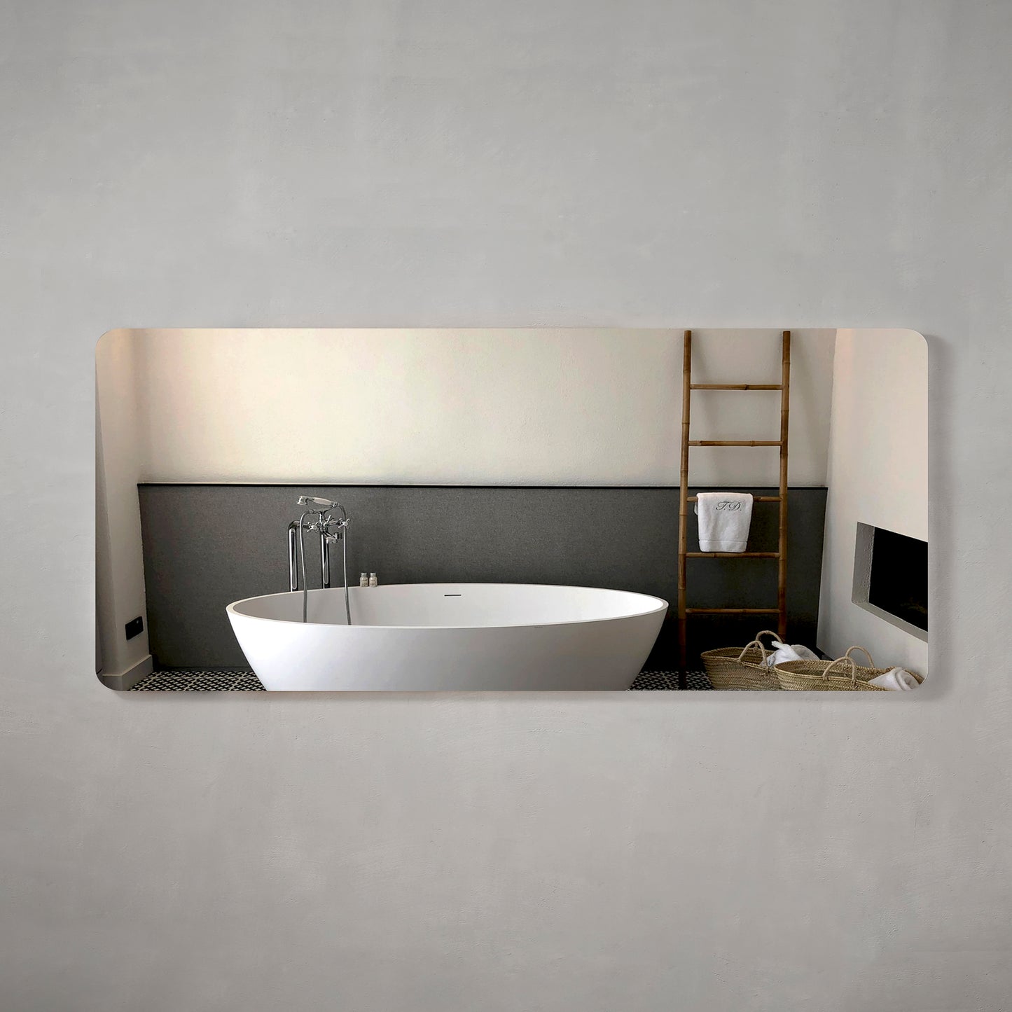 Retti Rectangular 1500mm x 600mm Frameless Mirror with Polished Edge and Round Corners
