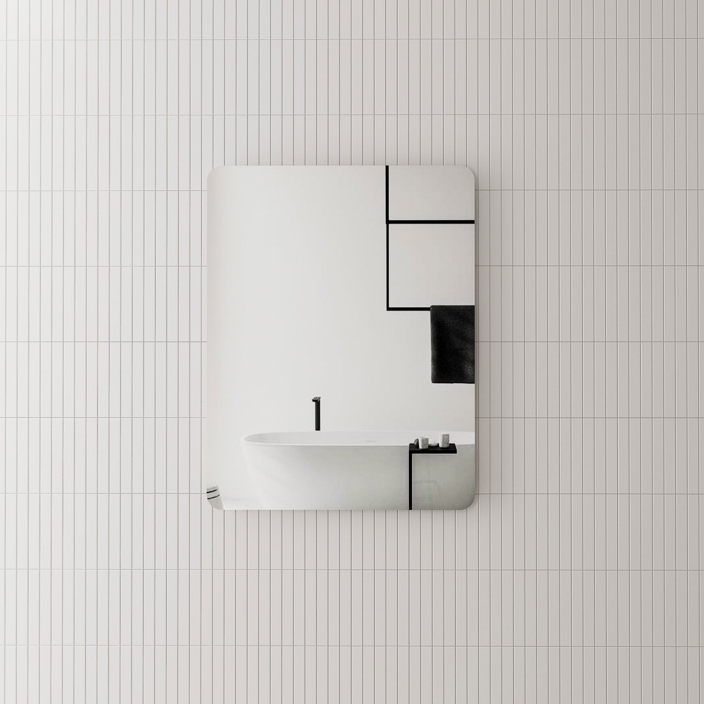 Retti Rectangular 700mm x 900mm Frameless Mirror with Polished Edge and Round Corners