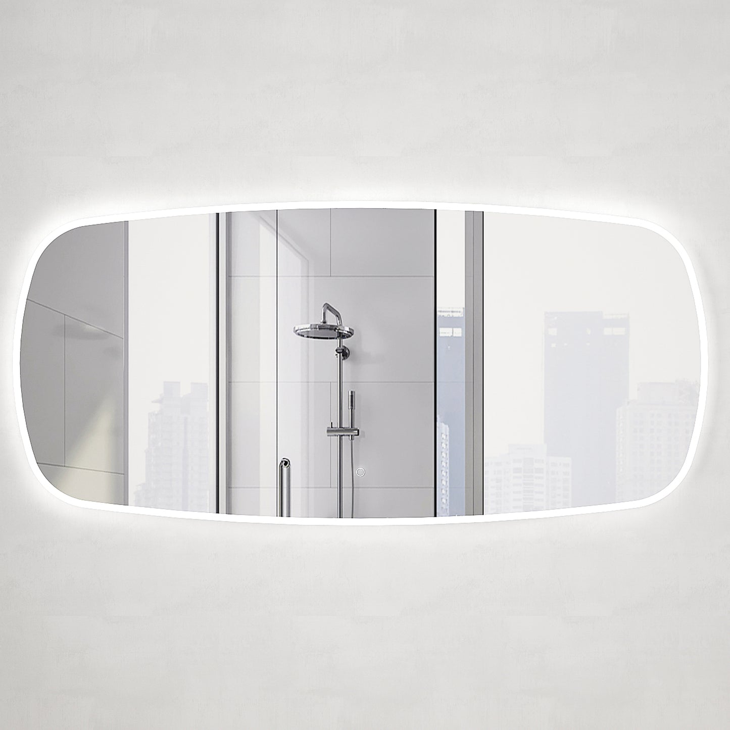 Riri Oblong 1500mm x 700mm LED Mirror with Frosted Glass Border and Demister