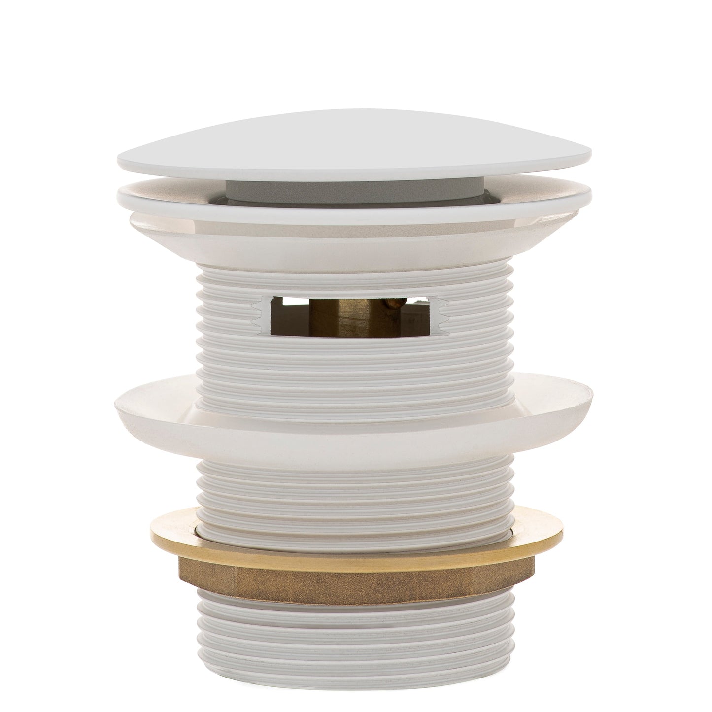 Dome Pop Short Bath Waste 40mm with Overflow and Pull-Out Basket, Matte White