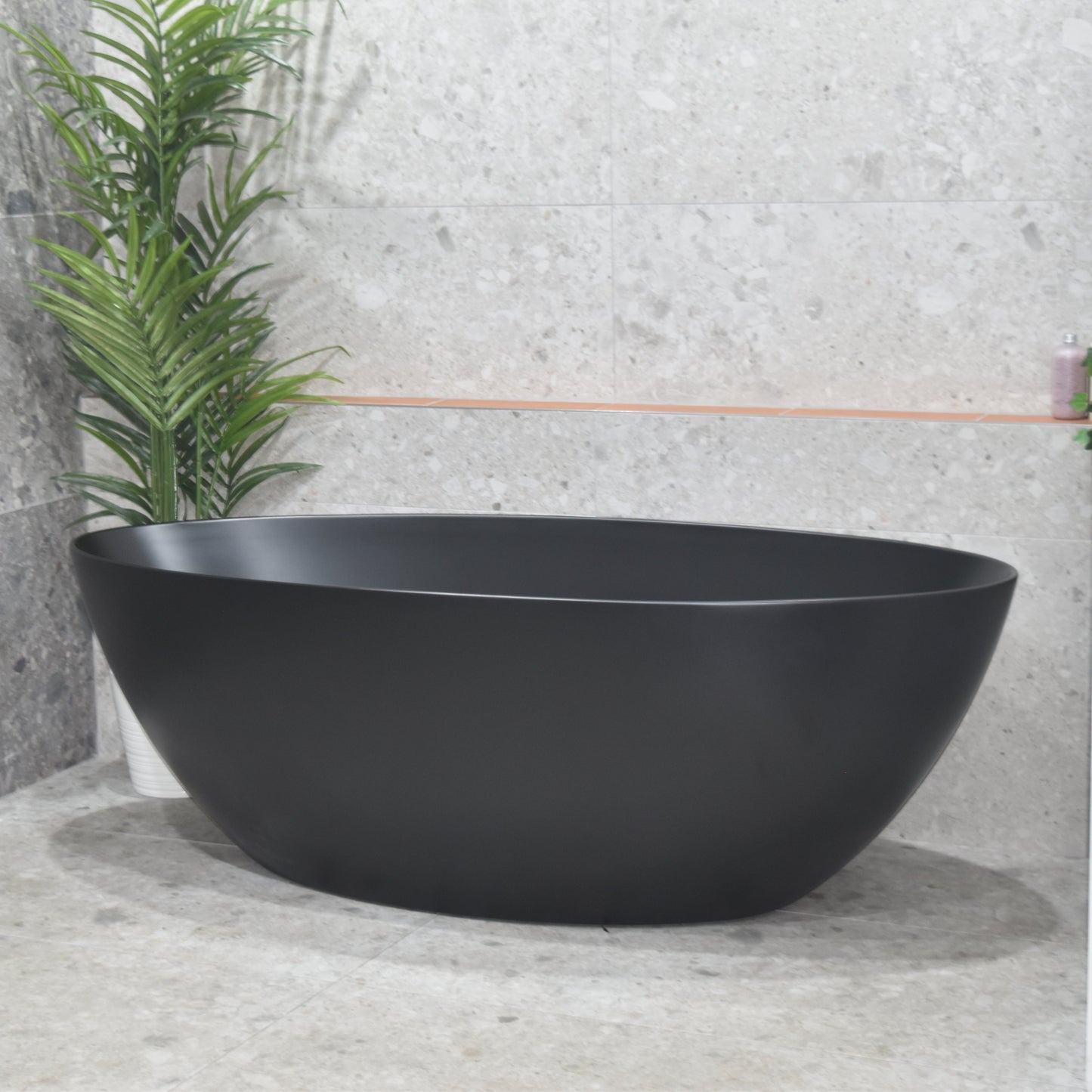 Kinka Egg 1800mm Oval Freestanding Bath, Matte Black