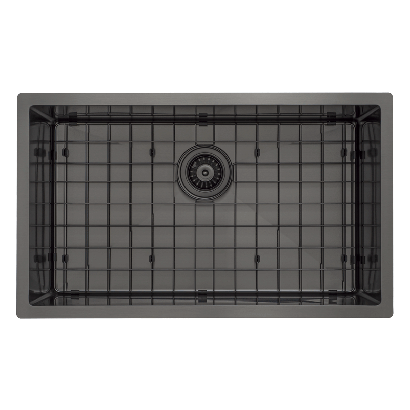 Retto II 750mm x 450mm x 300mm Extra Height Stainless Steel Sink, Brushed Gunmetal Black
