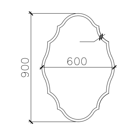 Princess 600mm x 900mm Frameless Mirror with Bevelled Edge
