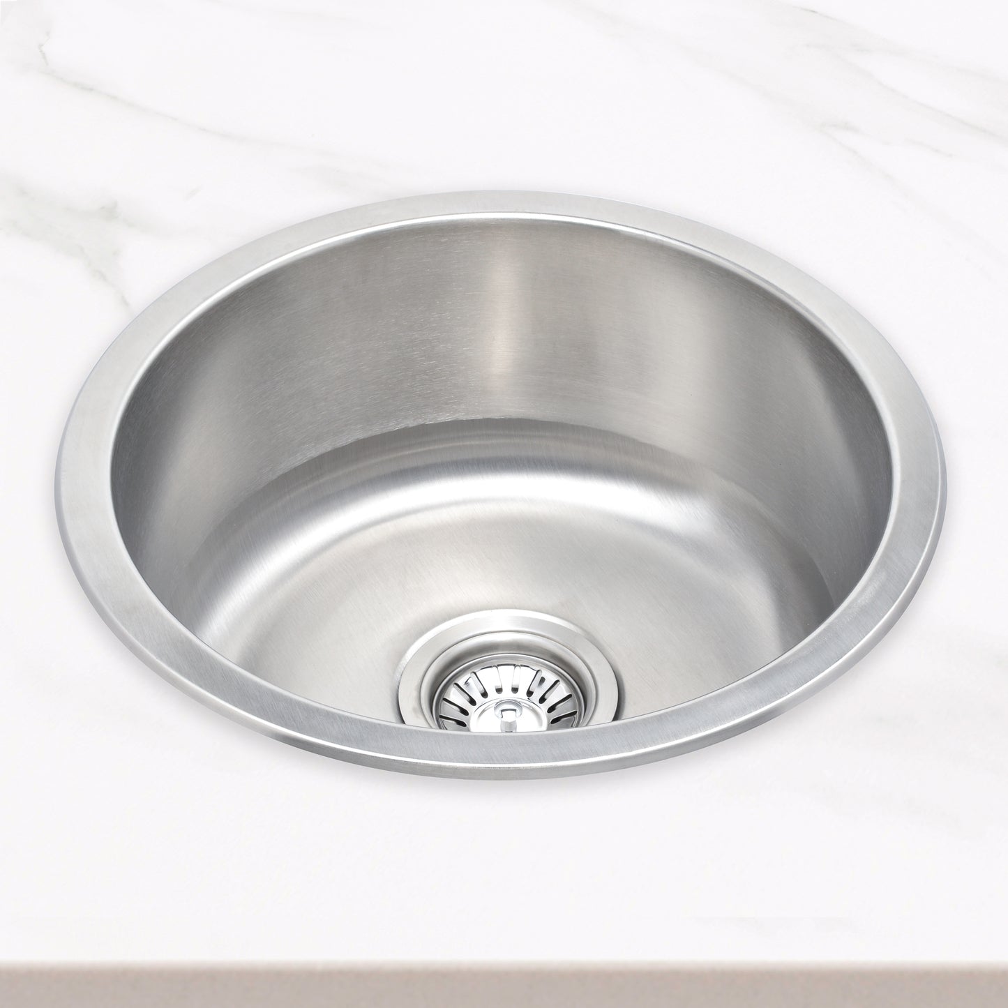 Radii Round 410mm x 180mm Stainless Steel Sink | Brushed Nickel |
