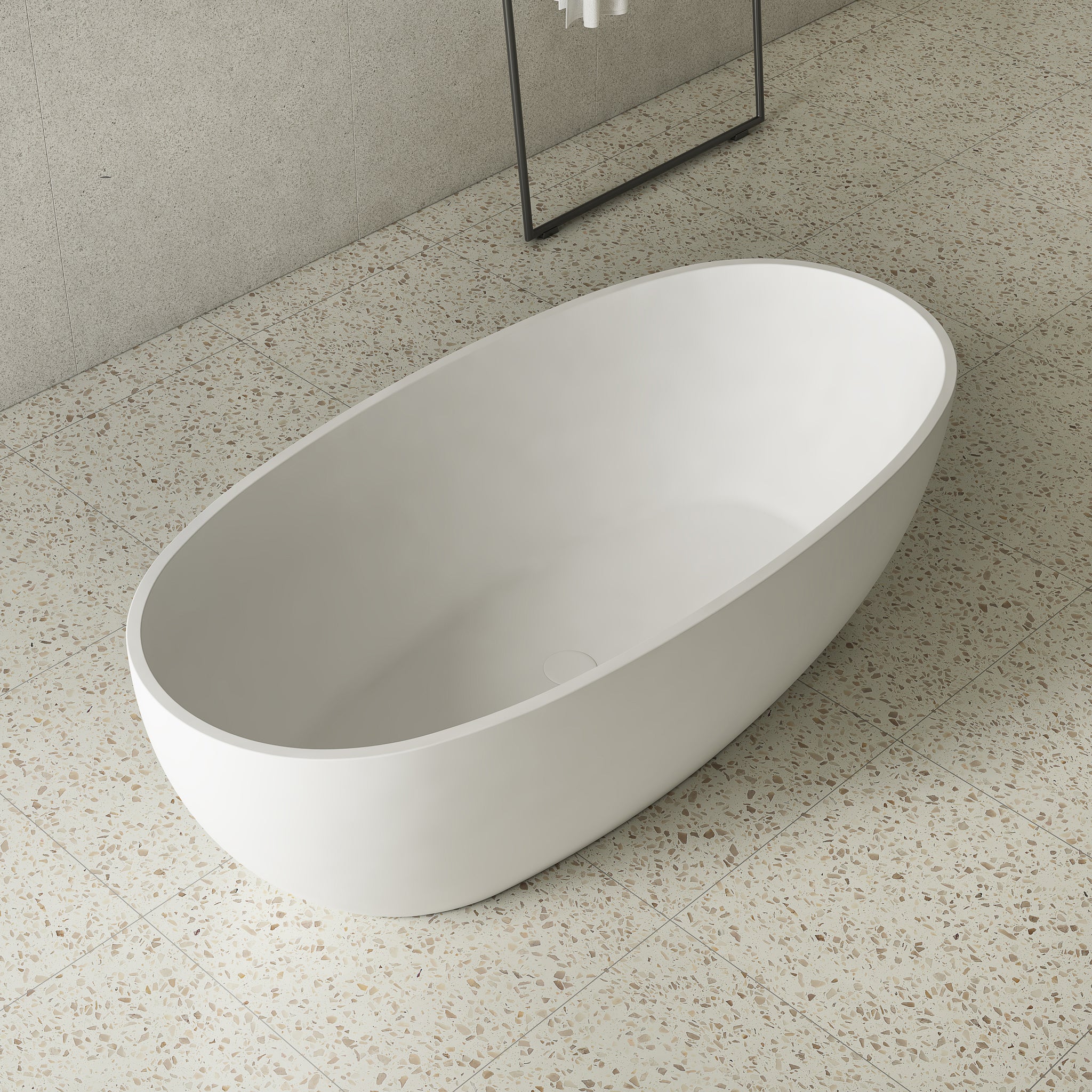 Byron Egg 1500mm Oval Freestanding Bath, Gloss White ??? Enflair