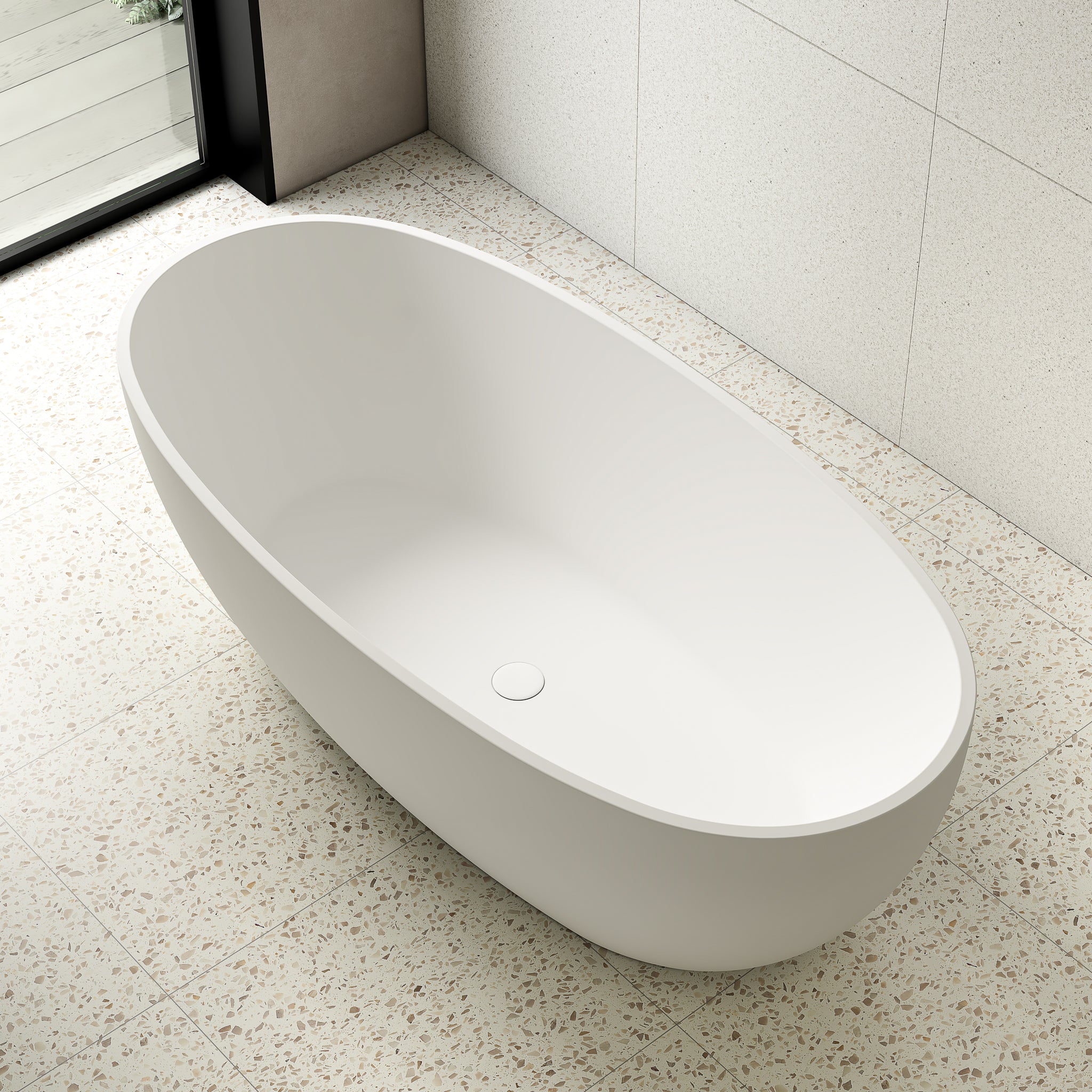 Byron Egg 1700mm Oval Freestanding Bath Gloss White Enflair