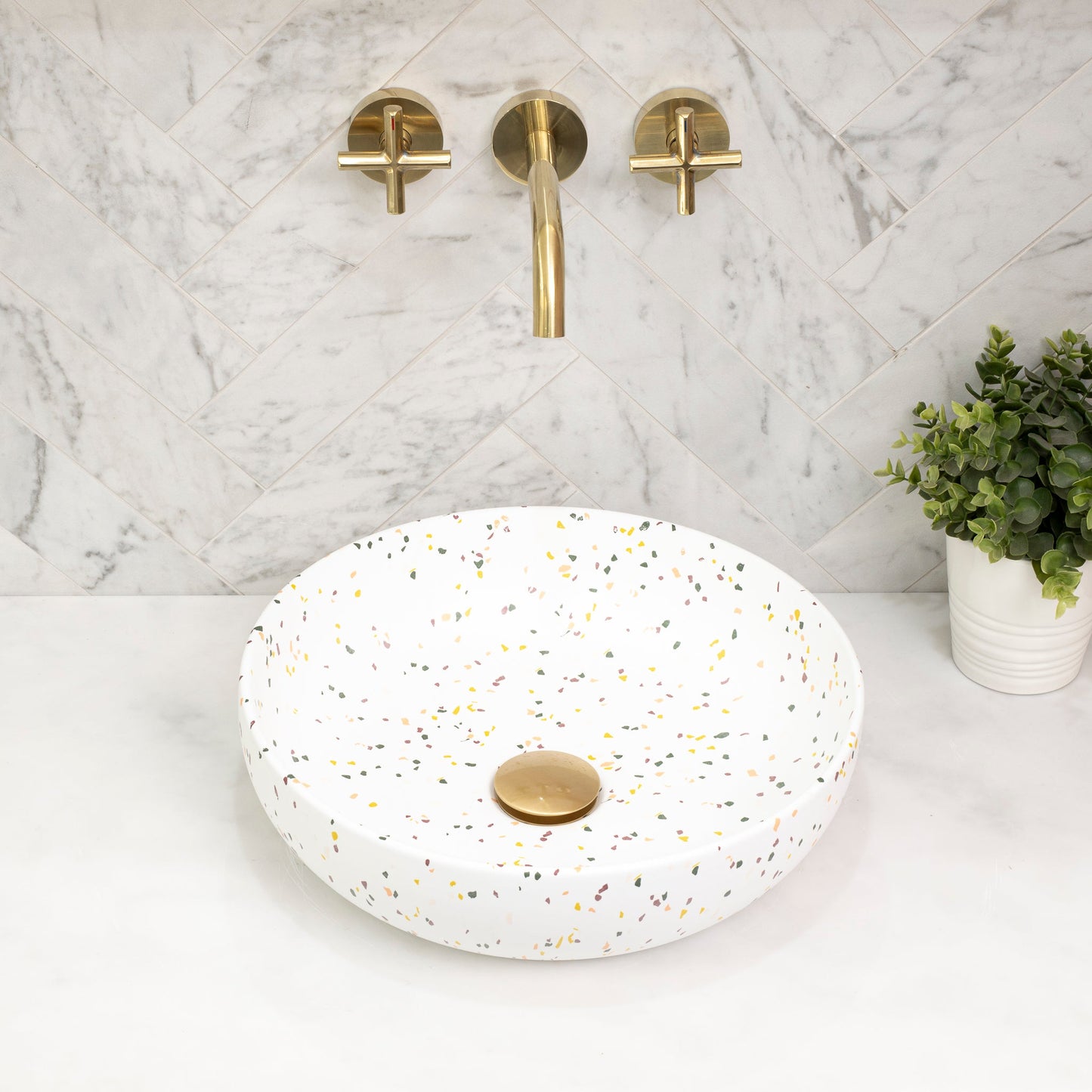 Disco 370mm Above-Counter Basin, Matte Terrazzo Speckle