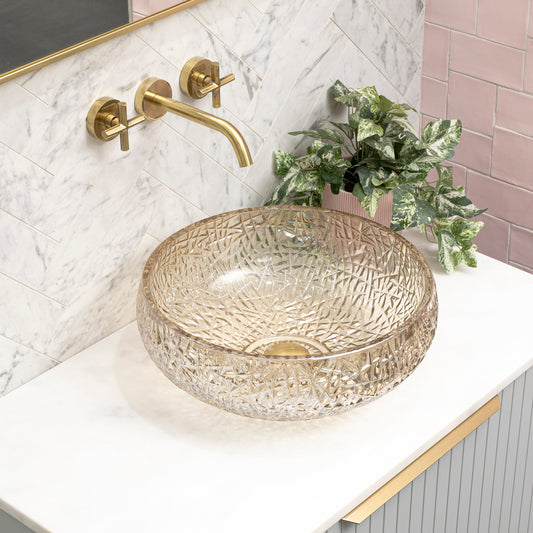 Disco 410mm Above-Counter Glass Basin, Champagne Glass