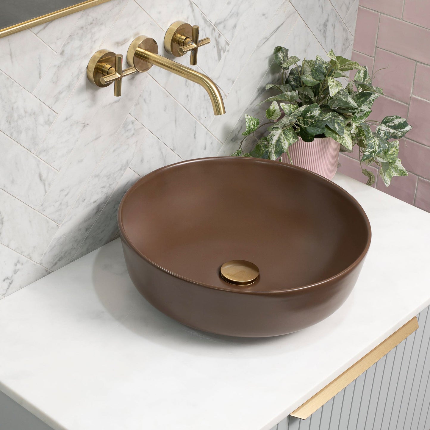 Dove 415mm Above-Counter Basin,  Matte Mocha