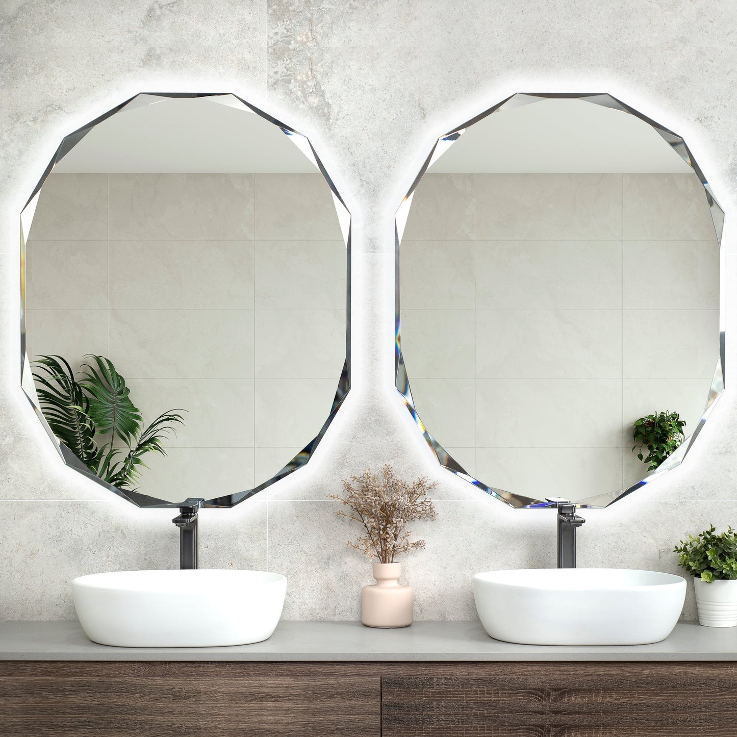 Classic Jewel 800mm x 1000mm LED Mirror with Demister