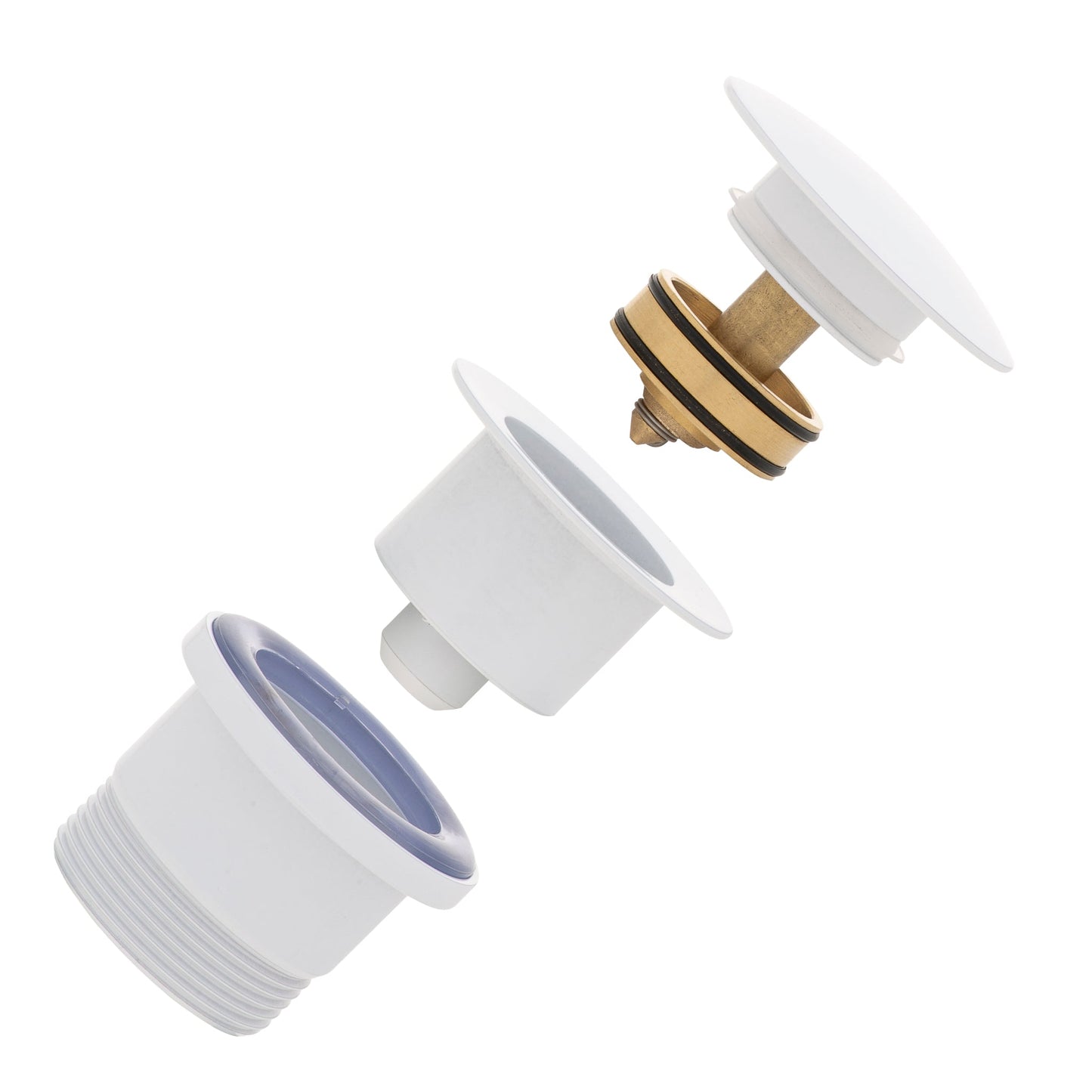 Dome Pop Out Waste 40mm, Gloss White