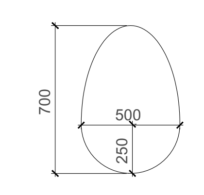 Egg 500mm x 700mm Frameless Mirror