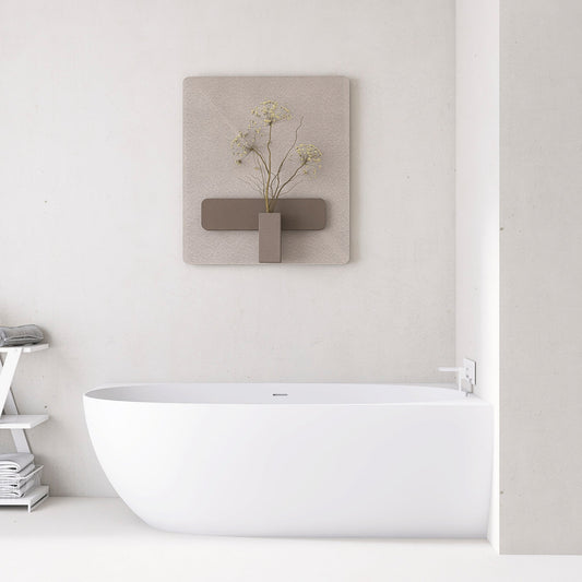 Byron Egg 1700mm Right Corner Artificial Stone Freestanding Bath, Matte White