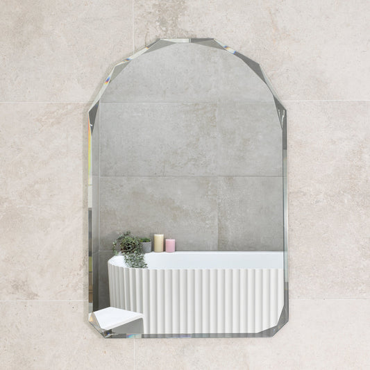 Arch Jewel 600mm x 900mm Frameless Mirror with Jewelled Edge