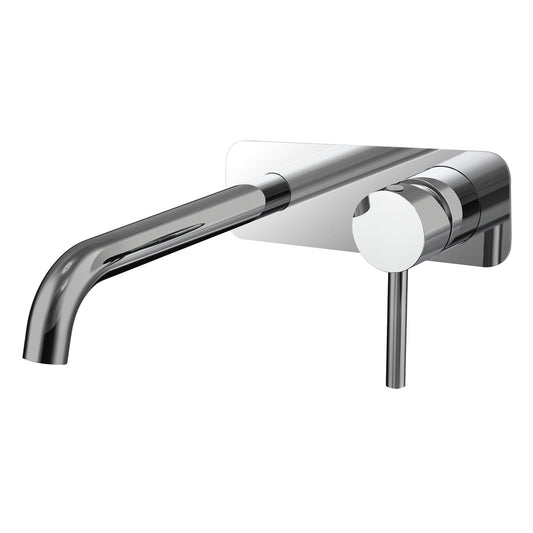Profile III 220mm Basin/ Bath Wall Mixer Set with Rectangular Plate, Polished Chrome