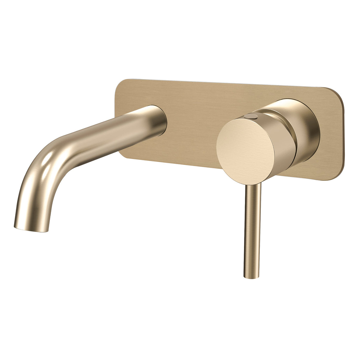 Profile III 150mm Basin/ Bath Wall Mixer Set with Rectangular Plate, PVD Brushed Brass (Gold)