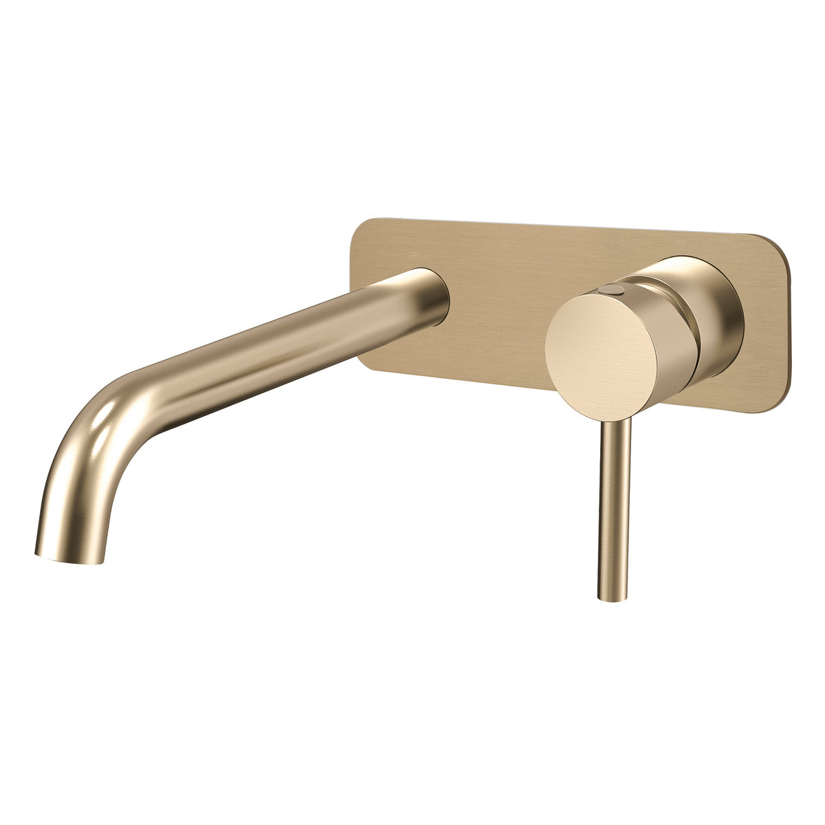 Profile III 220mm Basin/ Bath Wall Mixer Set with Rectangular Plate, PVD Brushed Brass (Gold)