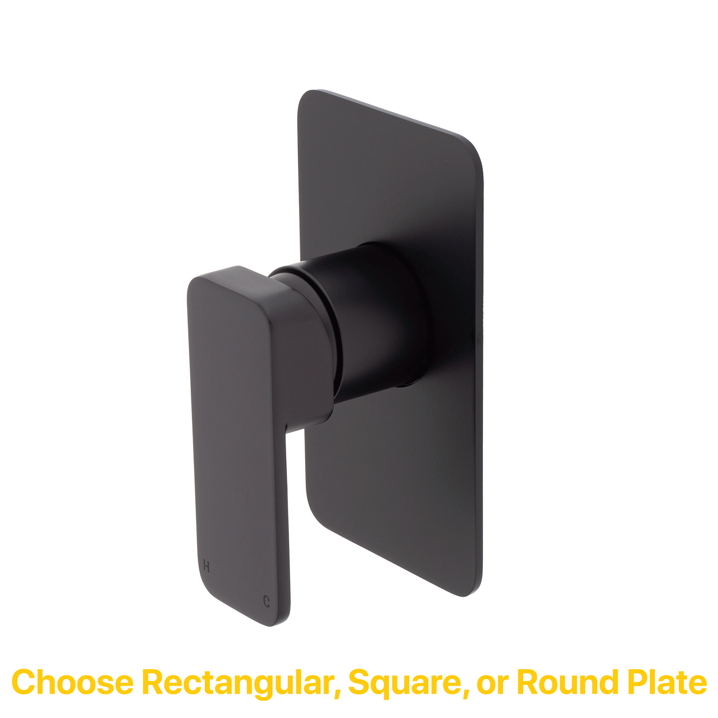 Kiki Shower/ Bath Wall Mixer with Square Plates, Matte Black