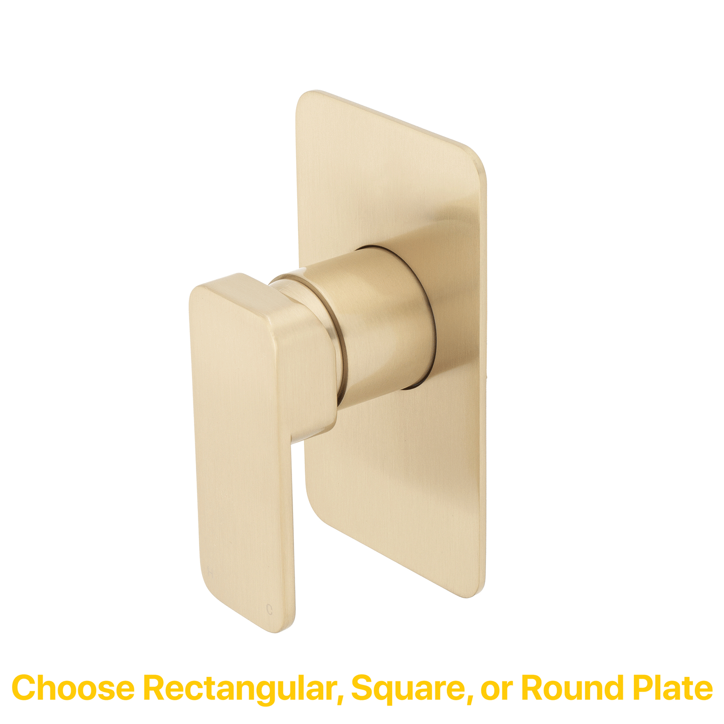 Kiki Shower/ Bath Wall Mixer with Square Plates, Brushed Brass (Gold)