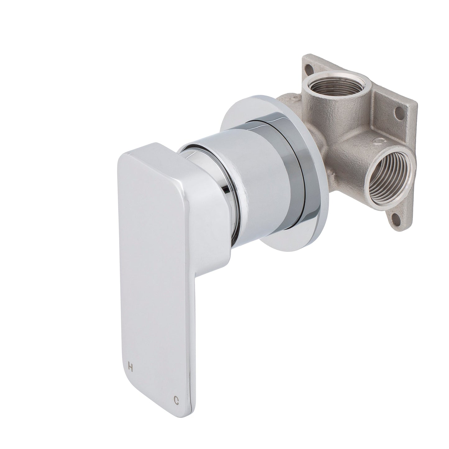 Kiki Shower/ Bath Wall Mixer with Round Plates, Polished Chrome