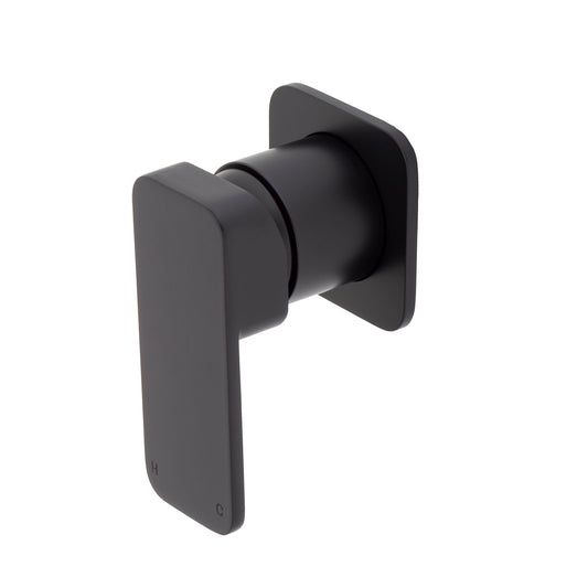Kiki Shower/ Bath Wall Mixer with Square Plates, Matte Black