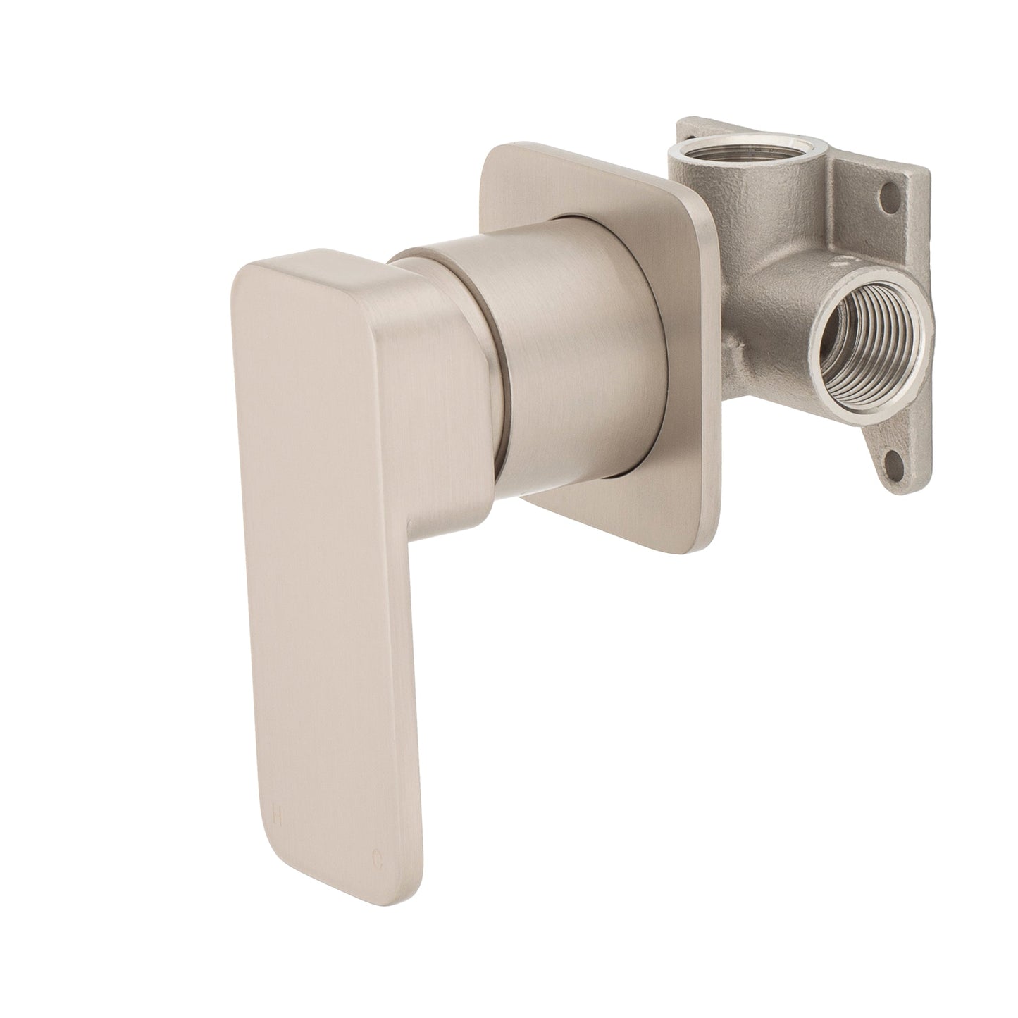 Kiki Shower/ Bath Wall Mixer with Square Plates, Brushed Nickel