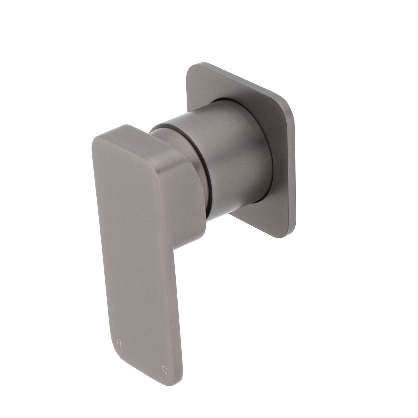 Kiki Shower/ Bath Wall Mixer with Square Plates, Brushed Gunmetal