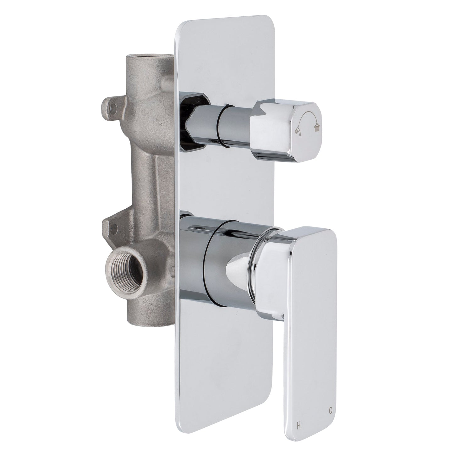 Kiki Shower/ Bath Wall Mixer with Diverter, Polished Chrome