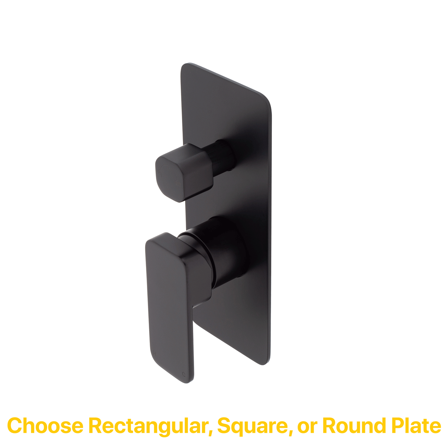Kiki Shower/ Bath Wall Mixer with Diverter and Round Plates, Matte Black