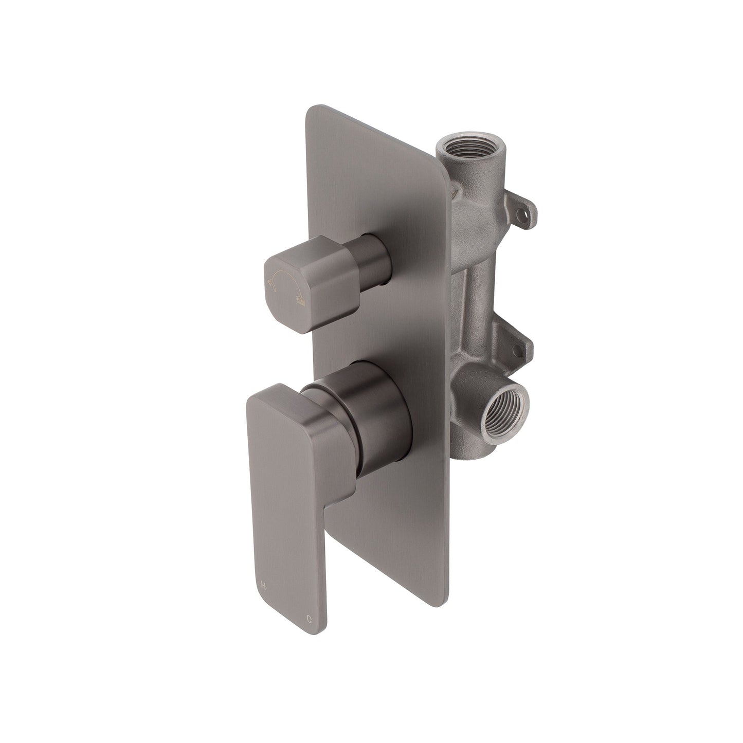 Kiki Shower/ Bath Wall Mixer with Diverter, PVD Brushed Gunmetal